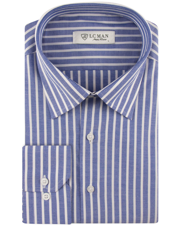 پیراهن مردانه راه راه آستین بلند ال سی من 026