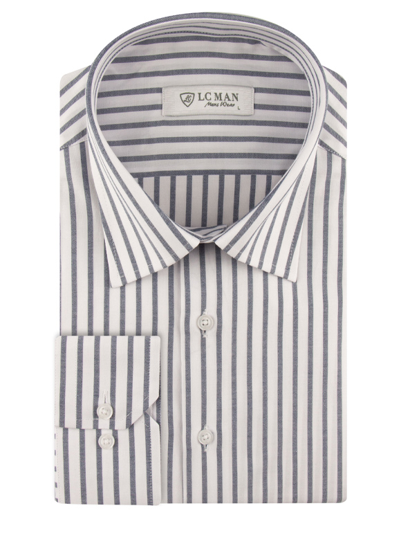 پیراهن مردانه راه راه آستین بلند ال سی من  026