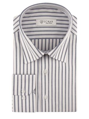 پیراهن مردانه راه راه آستین بلند ال سی من  026