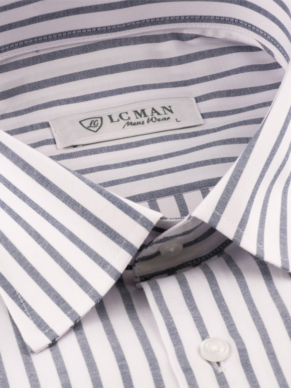 پیراهن مردانه راه راه آستین بلند ال سی من  026