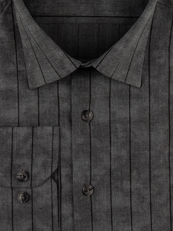 پیراهن طوسی راه راه آستین بلند ال سی من 27