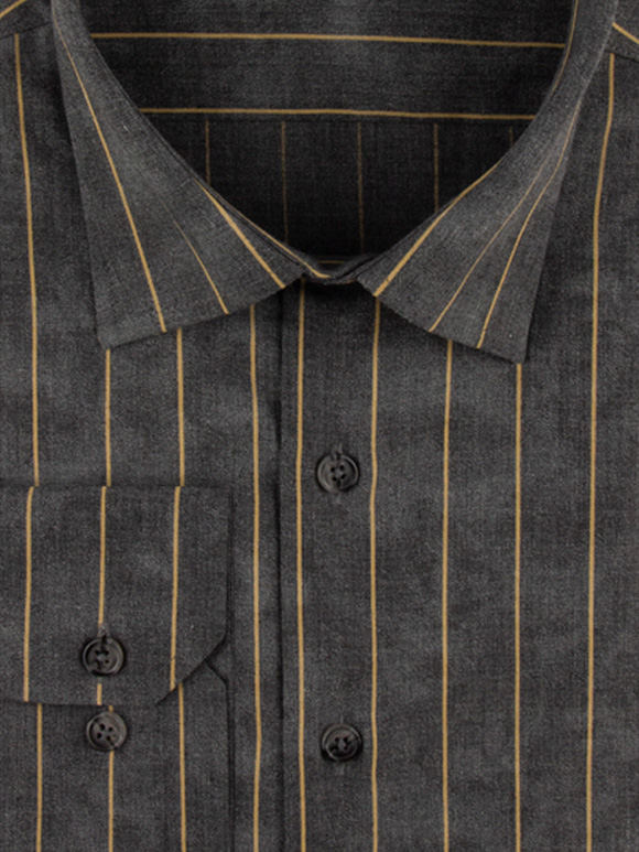 پیراهن طوسی راه راه آستین بلند ال سی من 72