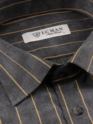 پیراهن طوسی راه راه آستین بلند ال سی من 72