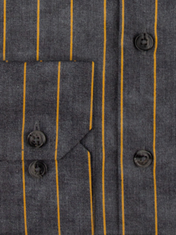 پیراهن مردانه طوسی راه راه آستین بلند ال سی من 2