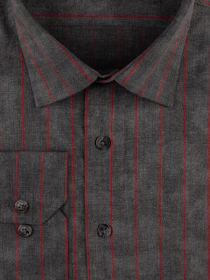 پیراهن طوسی تیره راه راه آستین بلند ال سی من 3
