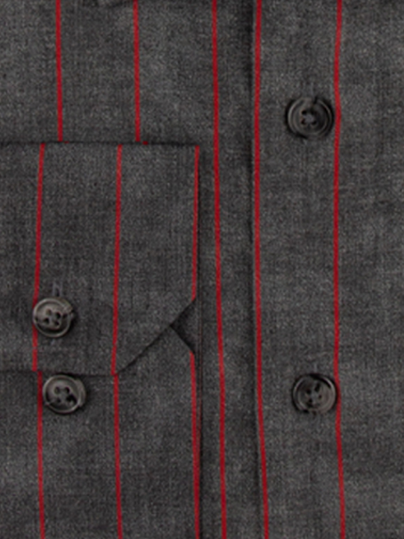 پیراهن طوسی تیره راه راه آستین بلند ال سی من 3
