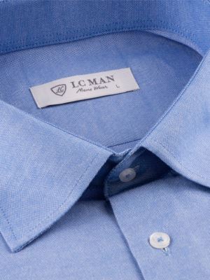 پیراهن مردانه آبی آستین بلند ال سی من 2