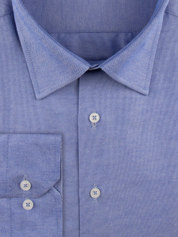 پیراهن مردانه آبی تیره ساده آستین بلند ال سی من