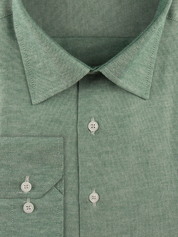 پیراهن مردانه سبز ساده آستین بلند ال سی من 2