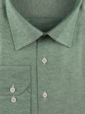 پیراهن مردانه سبز ساده آستین بلند ال سی من 2