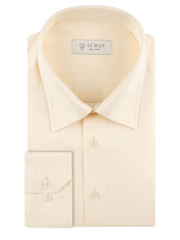 پیراهن مردانه کرم آستین بلند ال سی من 022