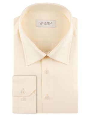 پیراهن مردانه کرم آستین بلند ال سی من 022