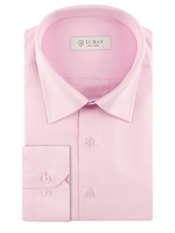 پیراهن مردانه صورتی آستین بلند ال سی من 022