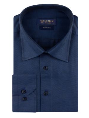 پیراهن سرمه ای ساده آستین بلند ال سی من 1