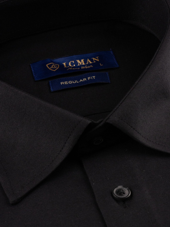 پیراهن مردانه مشکی آستین بلند ال سی من  022