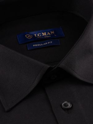 پیراهن مردانه مشکی آستین بلند ال سی من  022