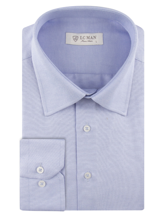 پیراهن مردانه آبی ساده آستین بلند ال سی من 1 