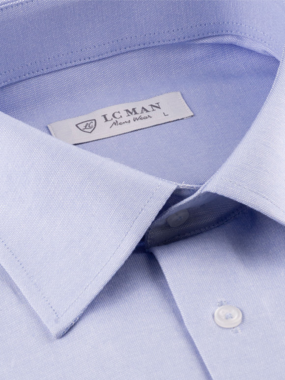 پیراهن مردانه آبی ساده آستین بلند ال سی من 1 