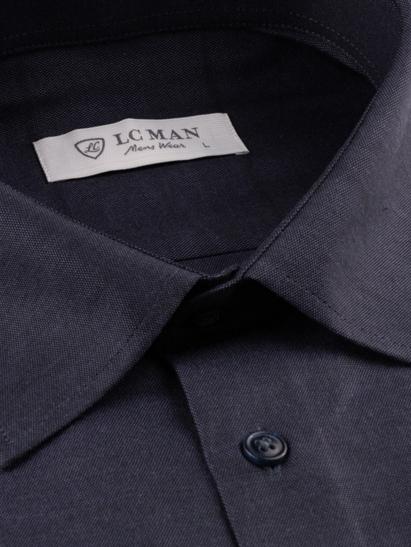 پیراهن مردانه سرمه ایی آستین بلند ال سی من 022