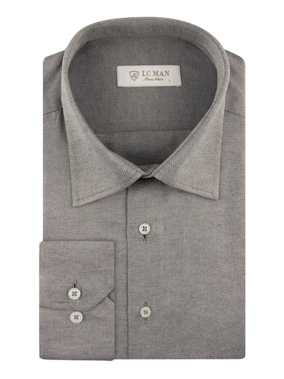 پیراهن مردانه طوسی آستین بلند ال سی من 022