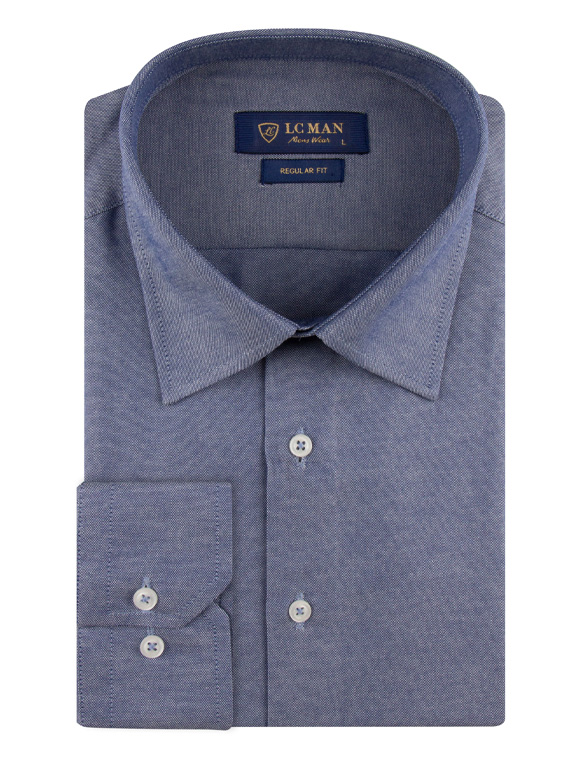 پیراهن سرمه ای ساده آستین بلند ال سی من 2