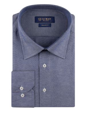 پیراهن سرمه ای ساده آستین بلند ال سی من 2