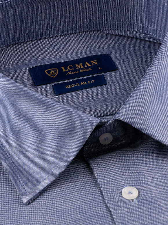 پیراهن سرمه ای ساده آستین بلند ال سی من 2