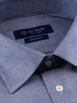 پیراهن سرمه ای ساده آستین بلند ال سی من 2