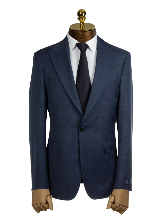 کت تک مردانه  سرمه ای چهارخانه ال سی من 24