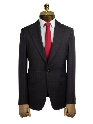 کت تک چهارخانه سرمه ای ال سی من 24