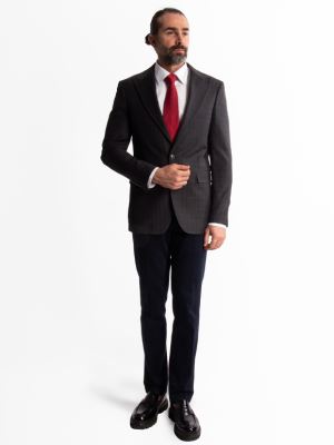 کت تک چهارخانه سرمه ای ال سی من 24