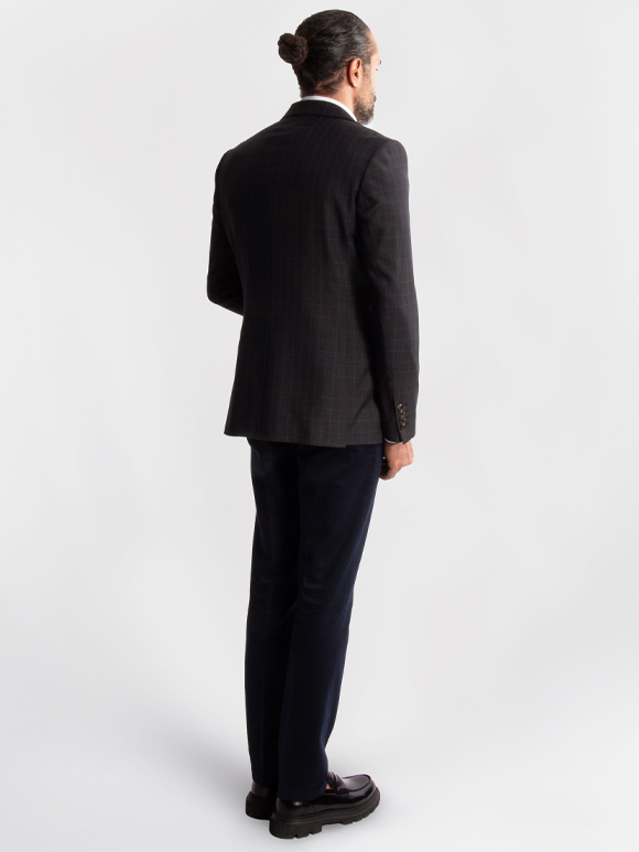 کت تک چهارخانه سرمه ای ال سی من 24