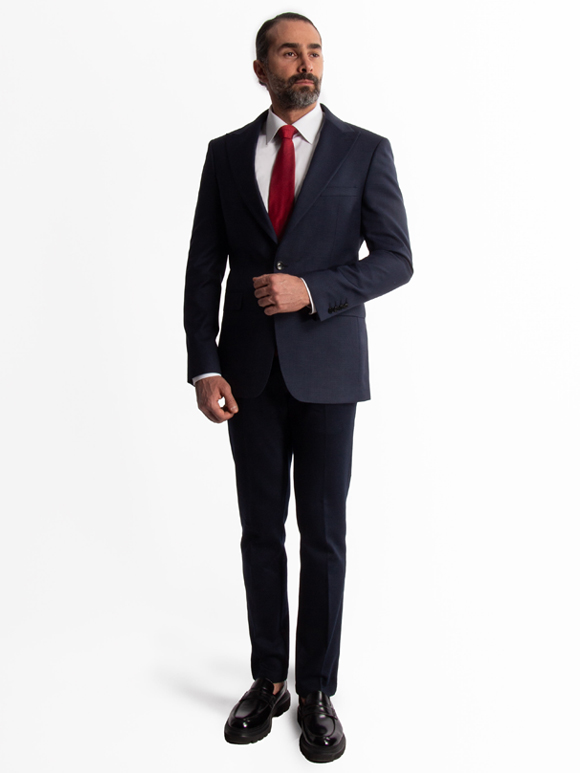 کت تک سرمه ای چهارخانه ریز ال سی من