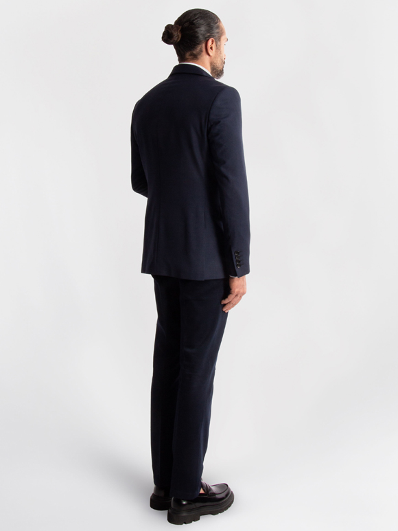 کت تک سرمه ای چهارخانه ریز ال سی من