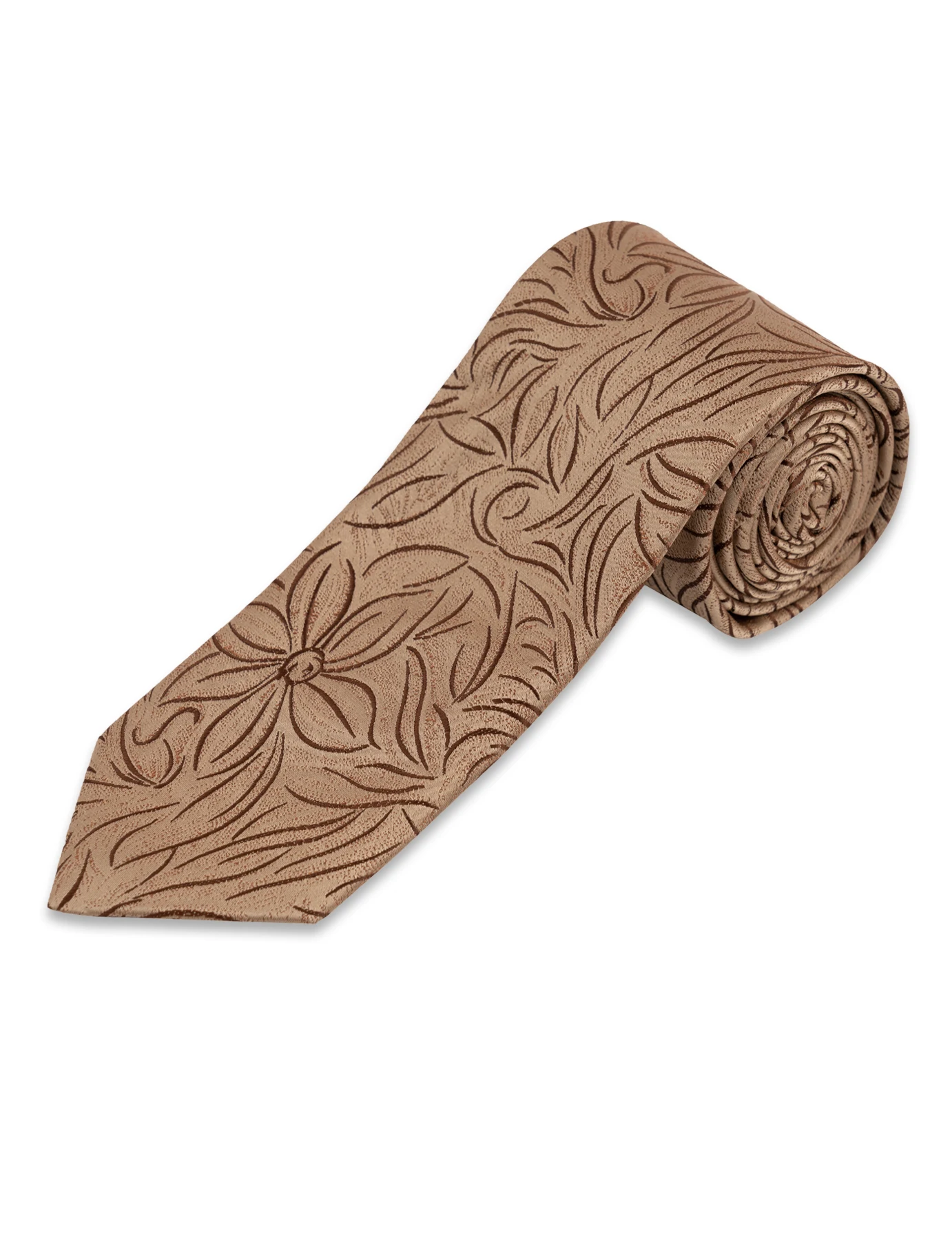 کراوات کرم قهوه ای گل دار 