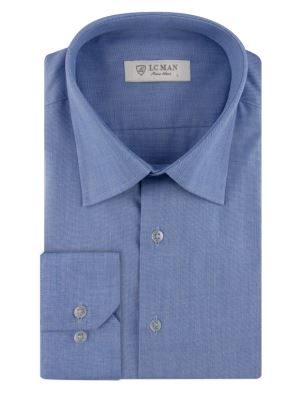 پیراهن مردانه آبی آستین بلند ال سی من 032