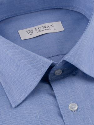 پیراهن مردانه آبی آستین بلند ال سی من 032