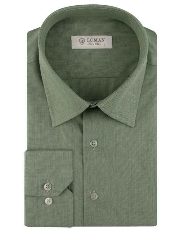 پیراهن مردانه سبز آستین بلند ال سی من 032