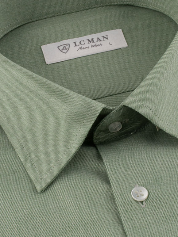 پیراهن مردانه سبز آستین بلند ال سی من 032