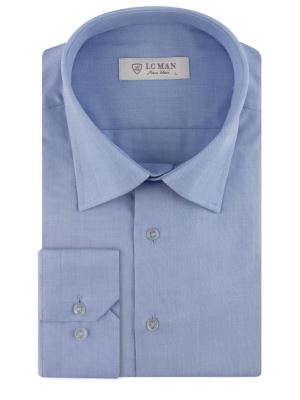 پیراهن مردانه آبی آستین بلند ال سی من 032