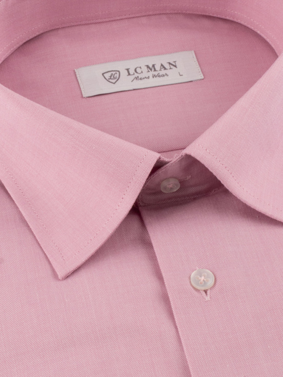 پیراهن مردانه صورتی آستین بلند ال سی من 032