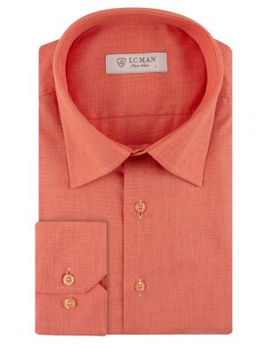 پیراهن مردانه نارنجی آستین بلند ال سی من 032