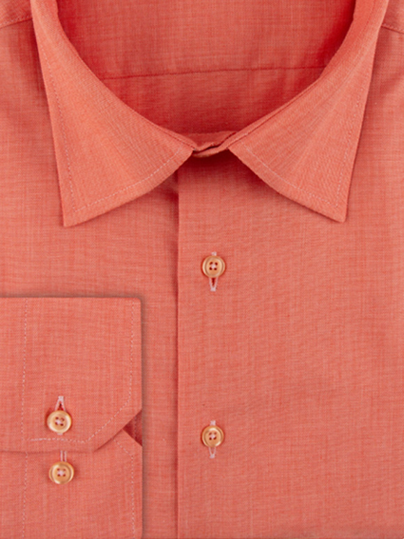 پیراهن مردانه نارنجی آستین بلند ال سی من 032