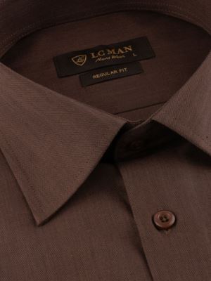 پیراهن مردانه قهوه ای آستین بلند ال سی من 032