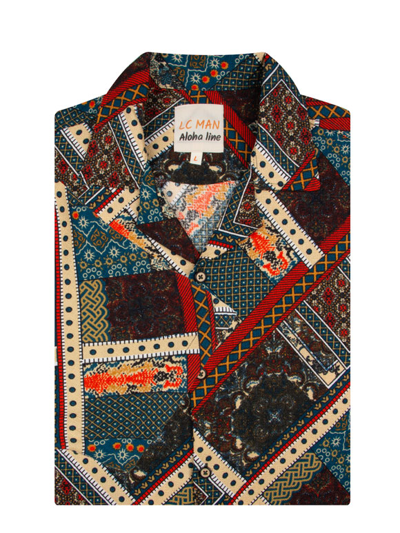 پیراهن آستین کوتاه مردانه یقه انگلیسی طرح دار2