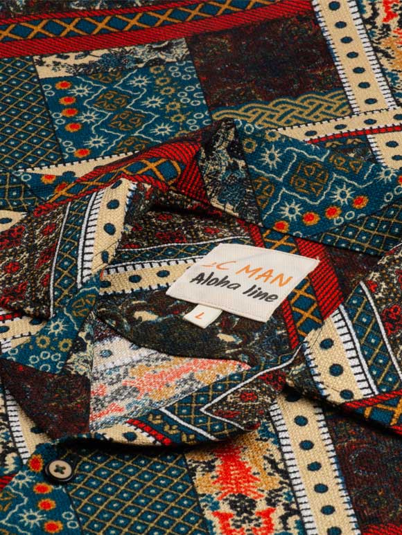 پیراهن آستین کوتاه مردانه یقه انگلیسی طرح دار2