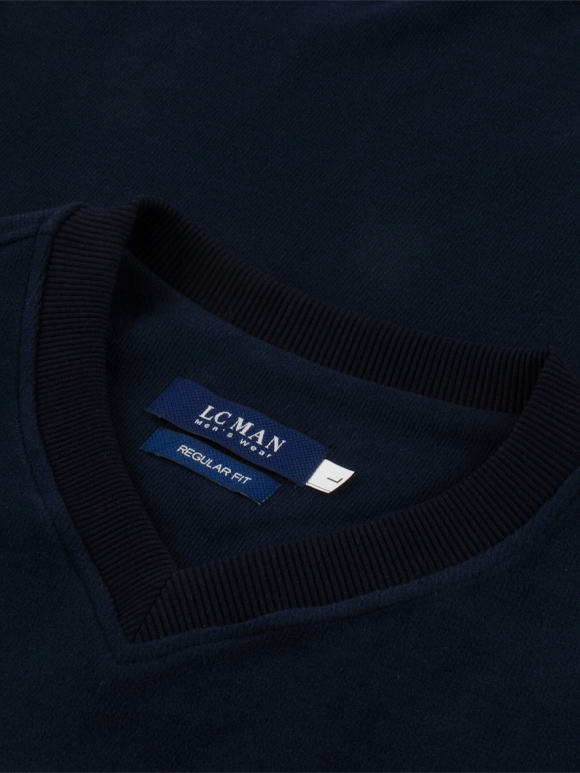 پلیور مردانه سرمه ای یقه هفت ال سی من 052