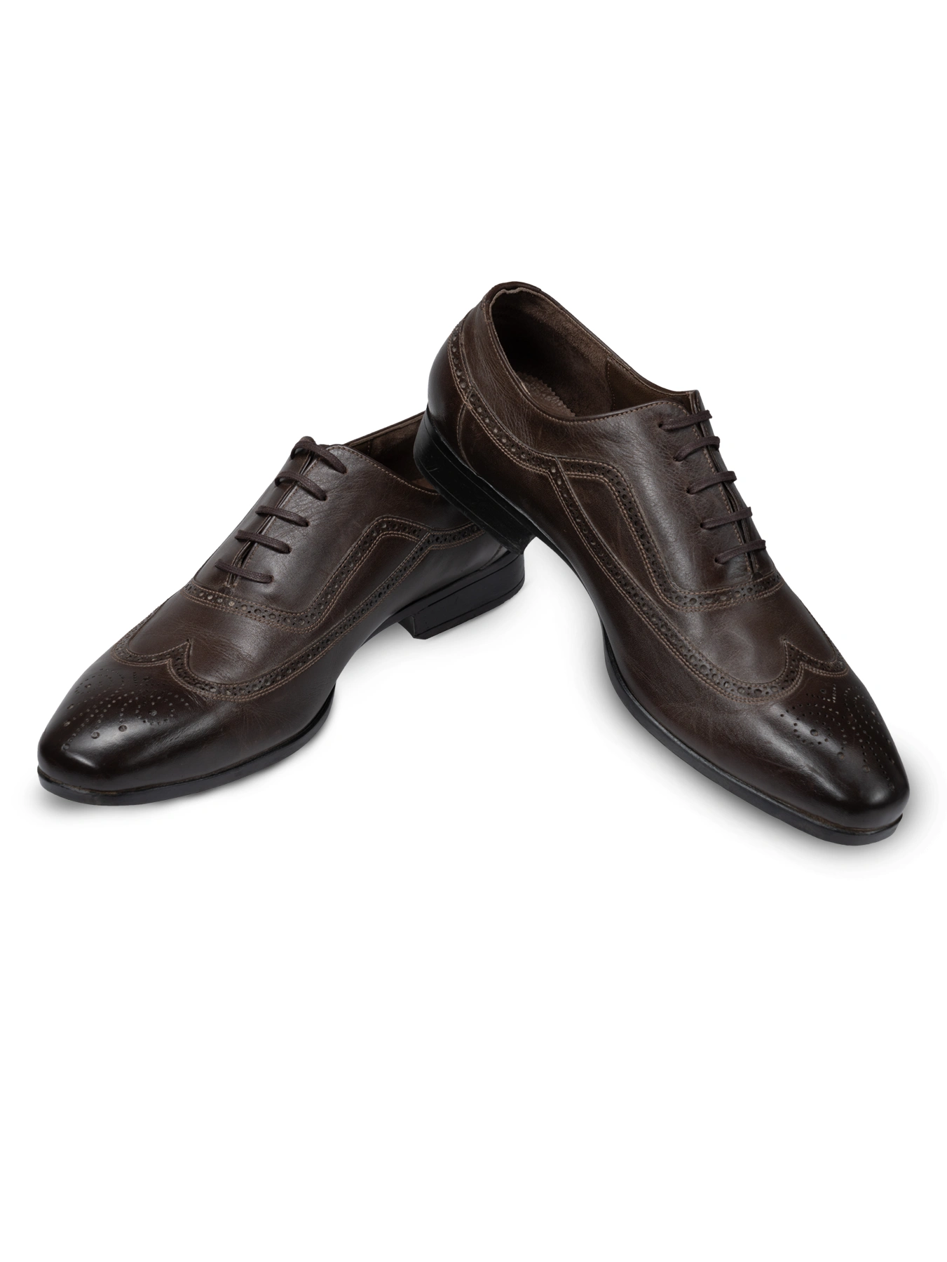 کفش چرم قهوه ای بندار هشت ترک 58