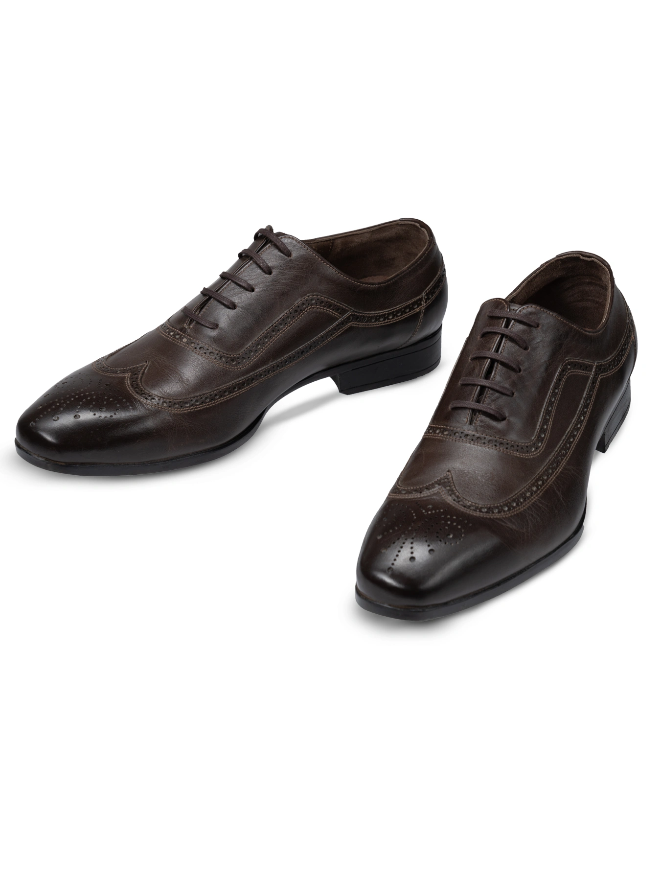 کفش چرم قهوه ای بندار هشت ترک 58