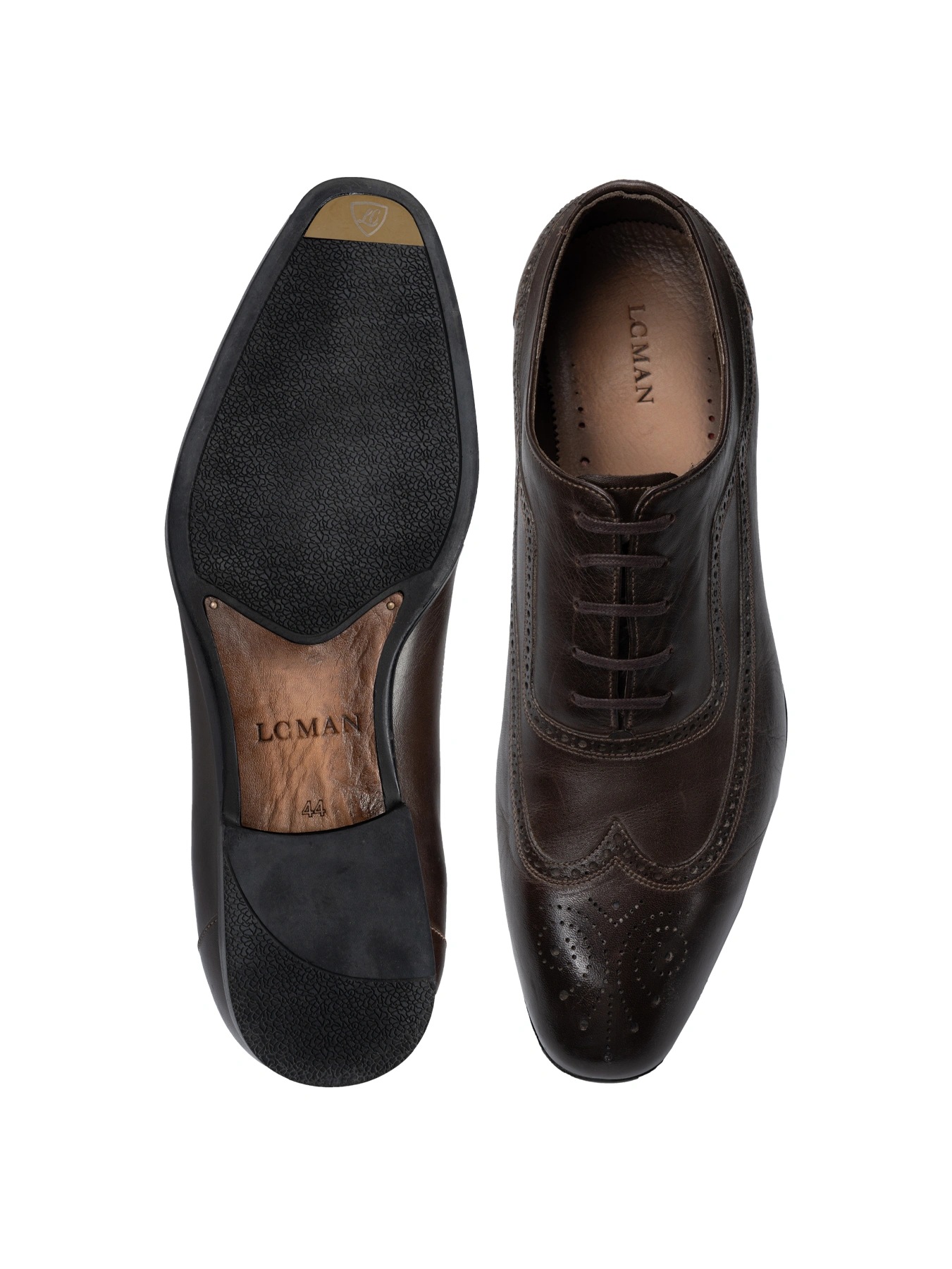 کفش چرم قهوه ای بندار هشت ترک 58